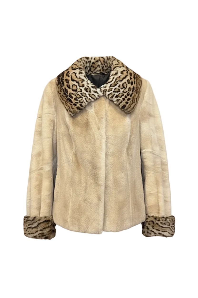 Y2K Sheared Mink Jacket with Wild Cat Trim Jackets Starlight Furs 