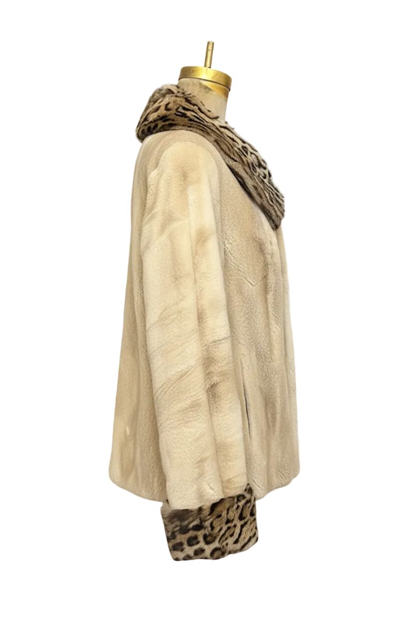 Y2K Sheared Mink Jacket with Wild Cat Trim Jackets Starlight Furs 