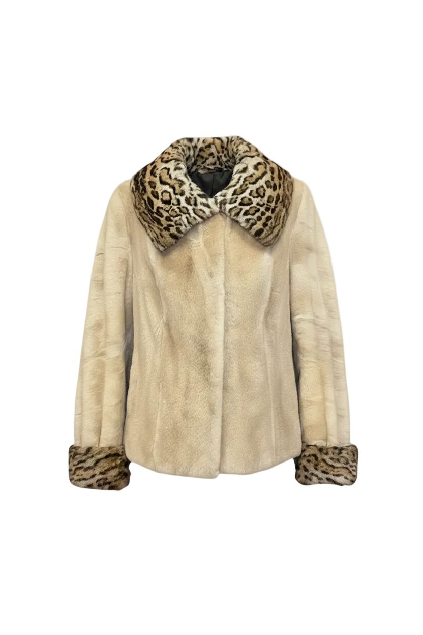 Y2K Sheared Mink Jacket with Wild Cat Trim Jackets Starlight Furs 