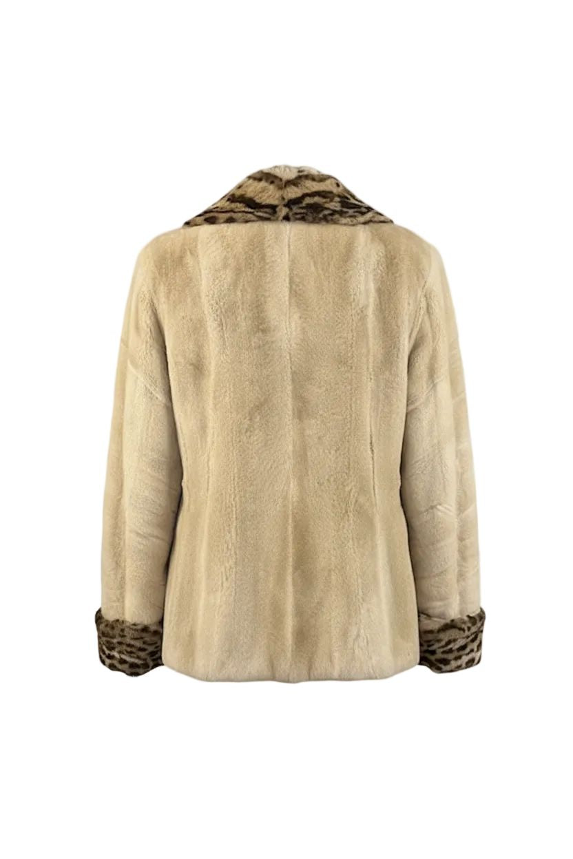 Y2K Sheared Mink Jacket with Wild Cat Trim Jackets Starlight Furs 