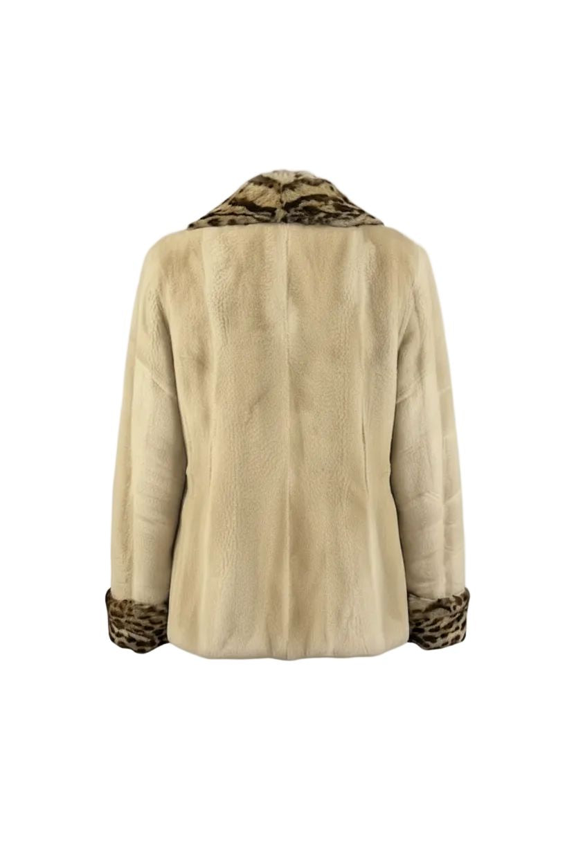 Y2K Sheared Mink Jacket with Wild Cat Trim Jackets Starlight Furs 