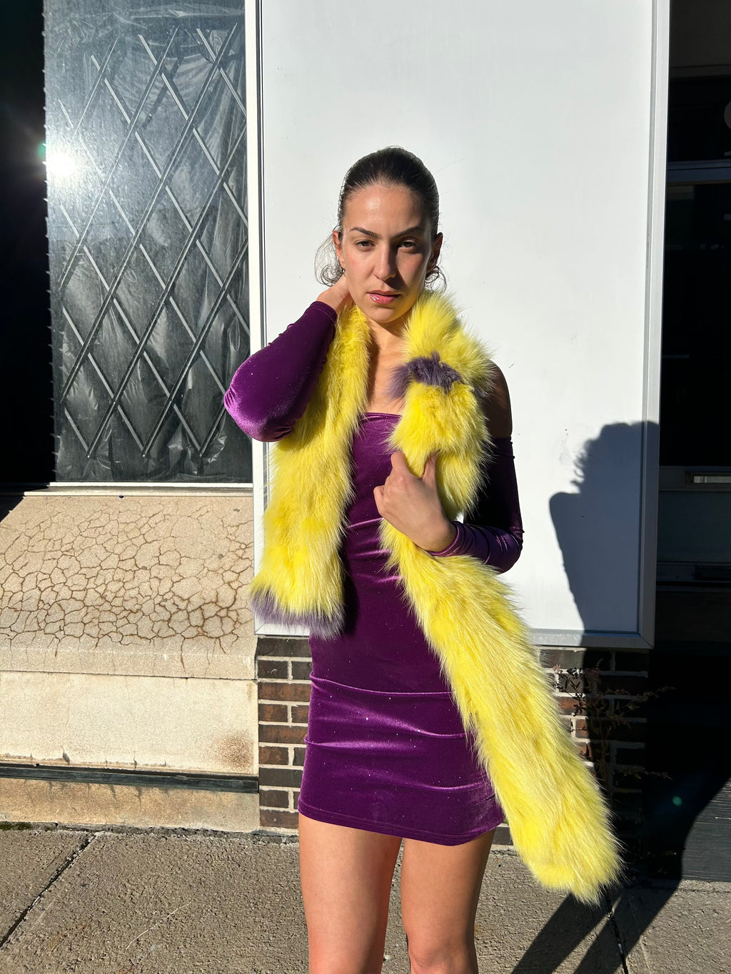 Yellow Fox Fur Scarf Starlight Furs 