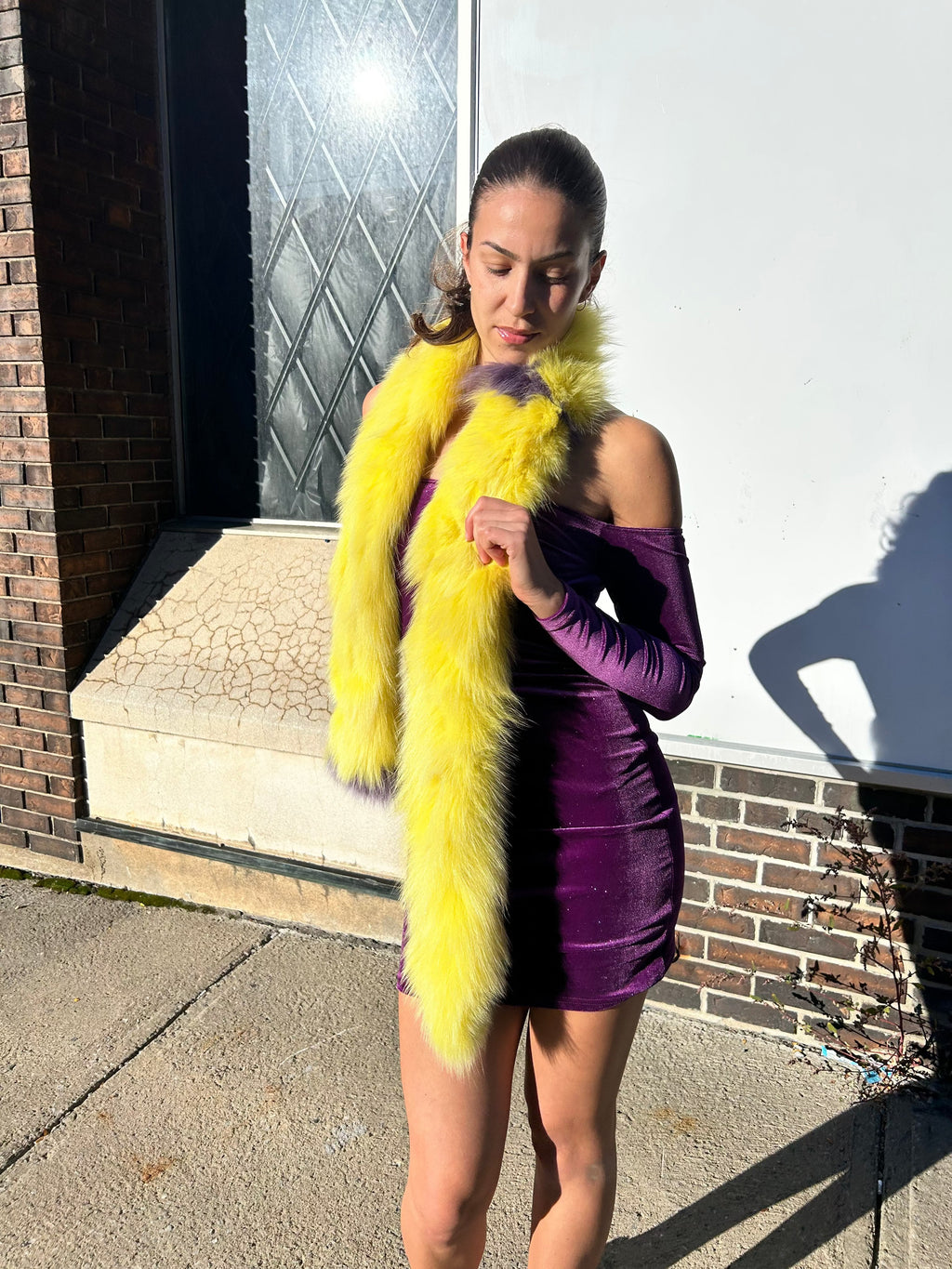 Yellow Fox Fur Scarf Starlight Furs 