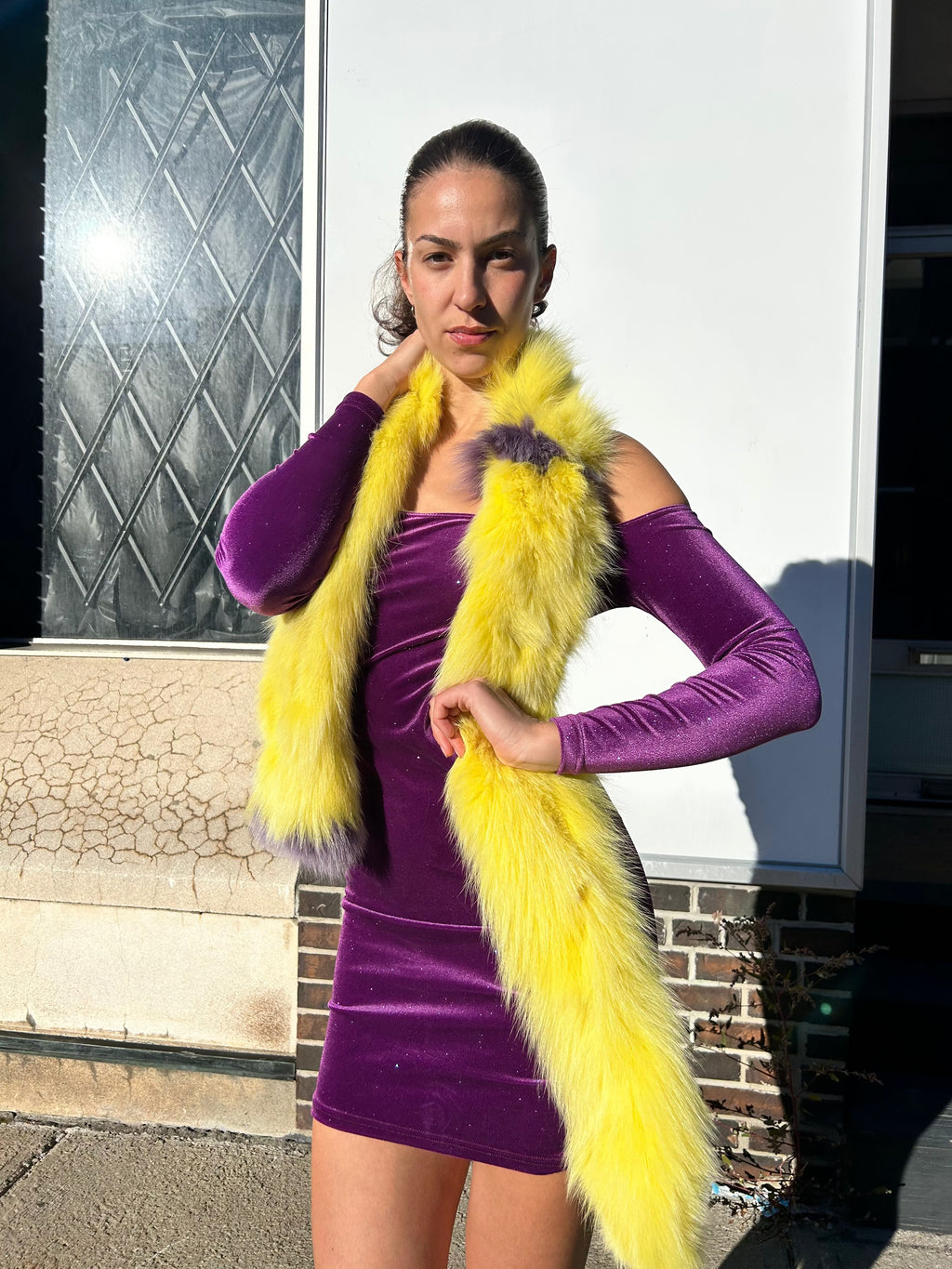 Yellow Fox Fur Scarf Starlight Furs 
