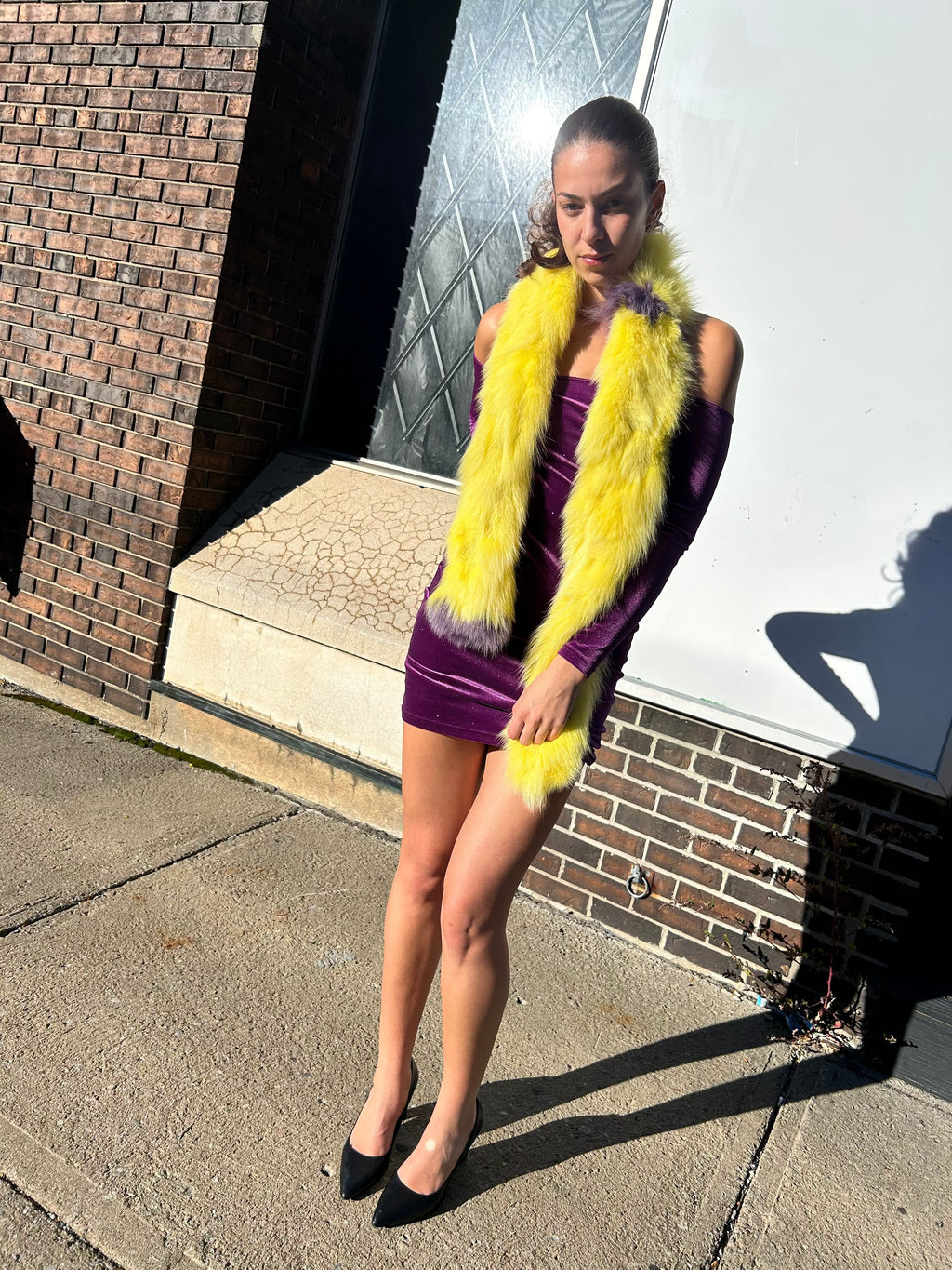 Yellow Fox Fur Scarf Starlight Furs 