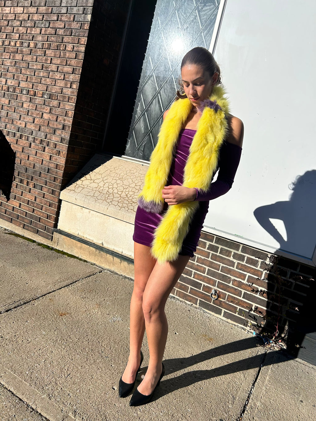 Yellow Fox Fur Scarf Starlight Furs 