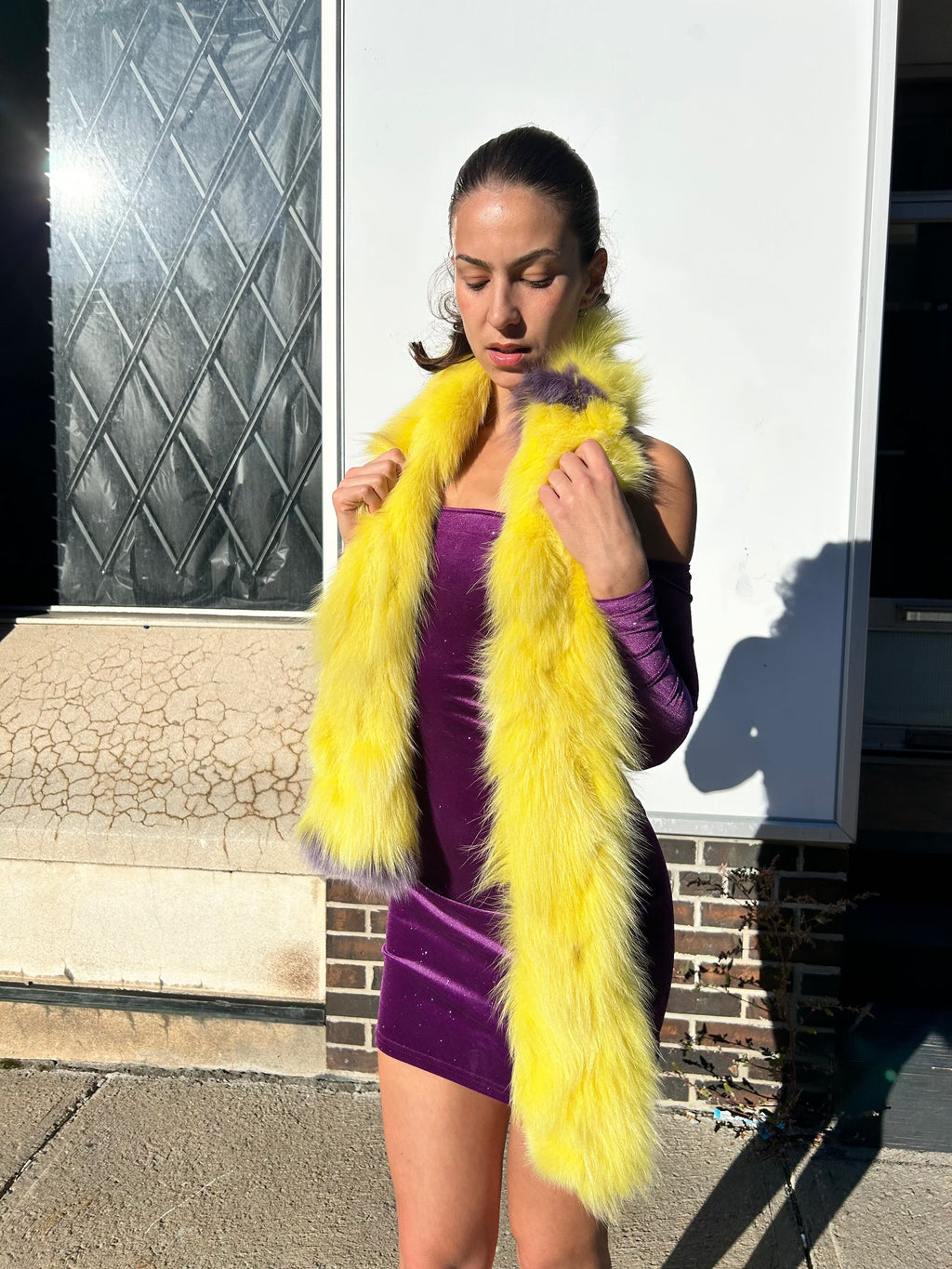 Yellow Fox Fur Scarf Starlight Furs 