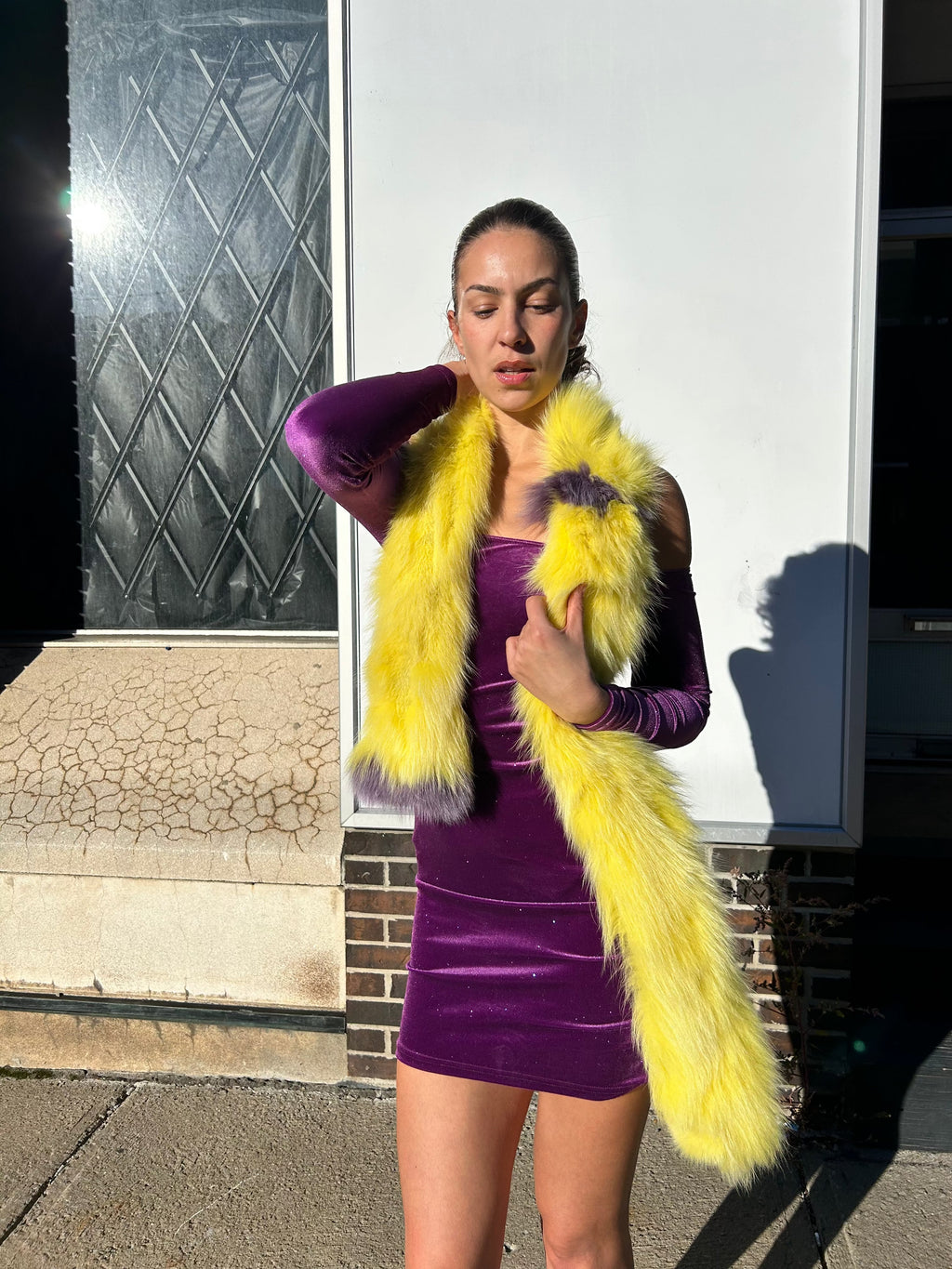 Yellow Fox Fur Scarf Starlight Furs 