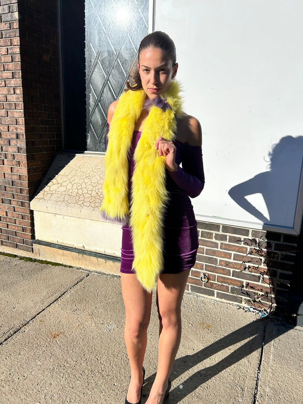 Yellow Fox Fur Scarf Starlight Furs 