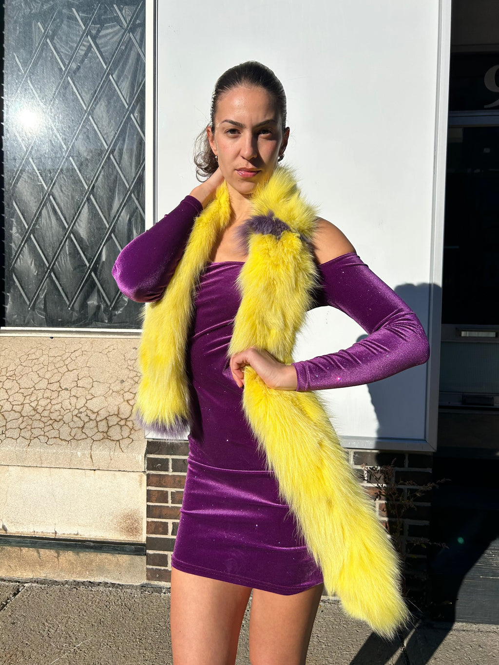 Yellow Fox Fur Scarf Starlight Furs 