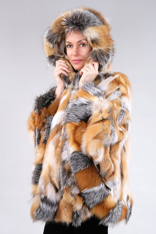 1 | Hooded Red Fox Fur Cape Capes Starlight Furs 