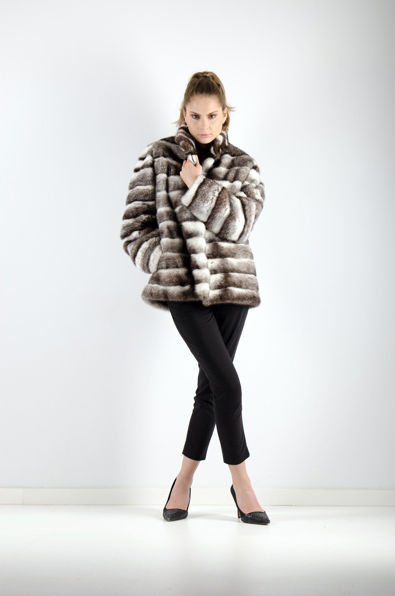 10 | Brown Cross Mink Fur Jacket Jackets Starlight Furs 