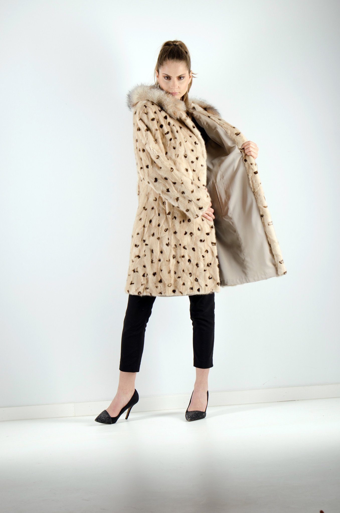 14 | Hooded Mink Fur Reversible Coat Coats Starlight Furs 