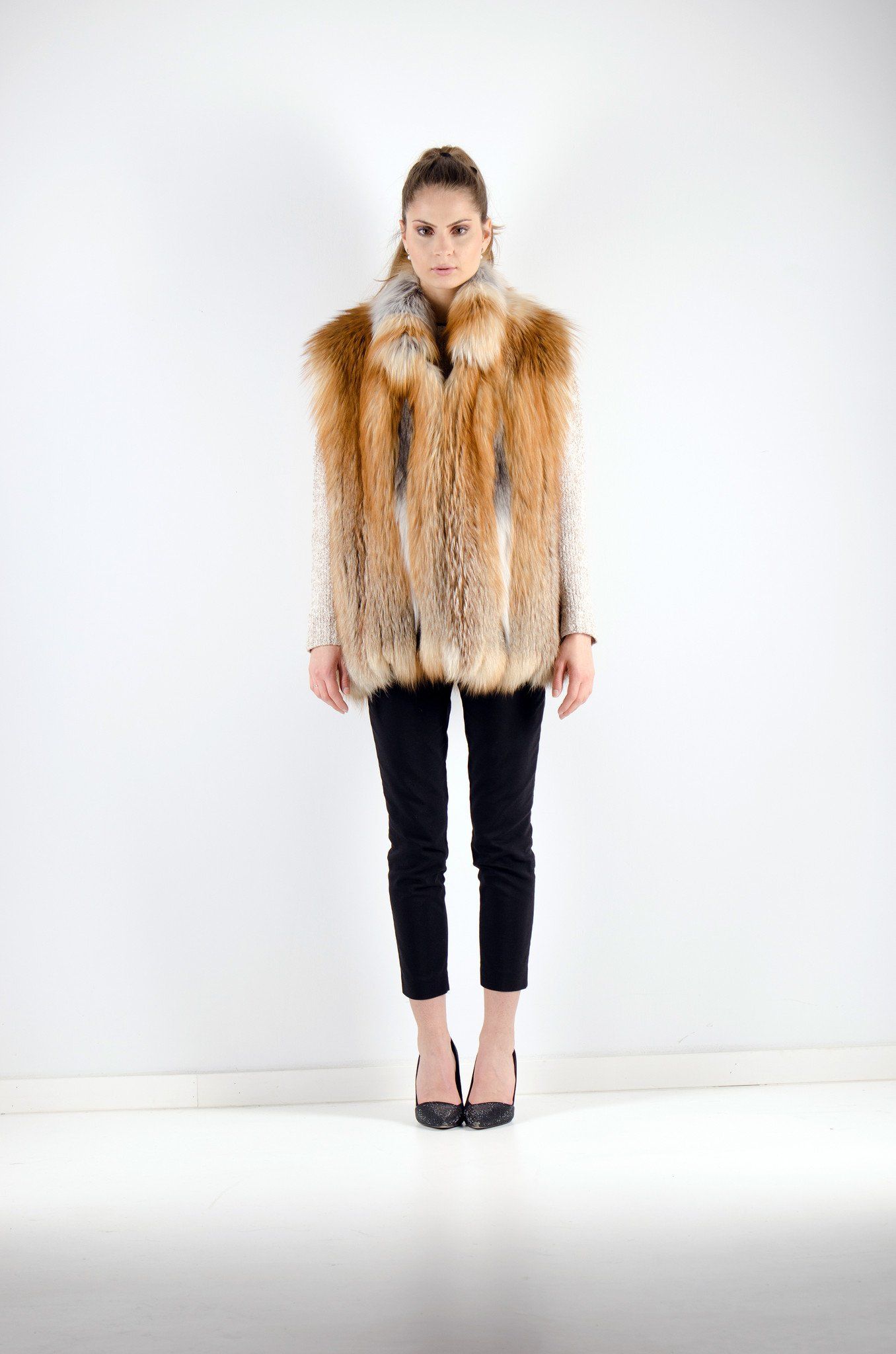 15| Red Fox Fur Vest Vests Starlight Furs S 