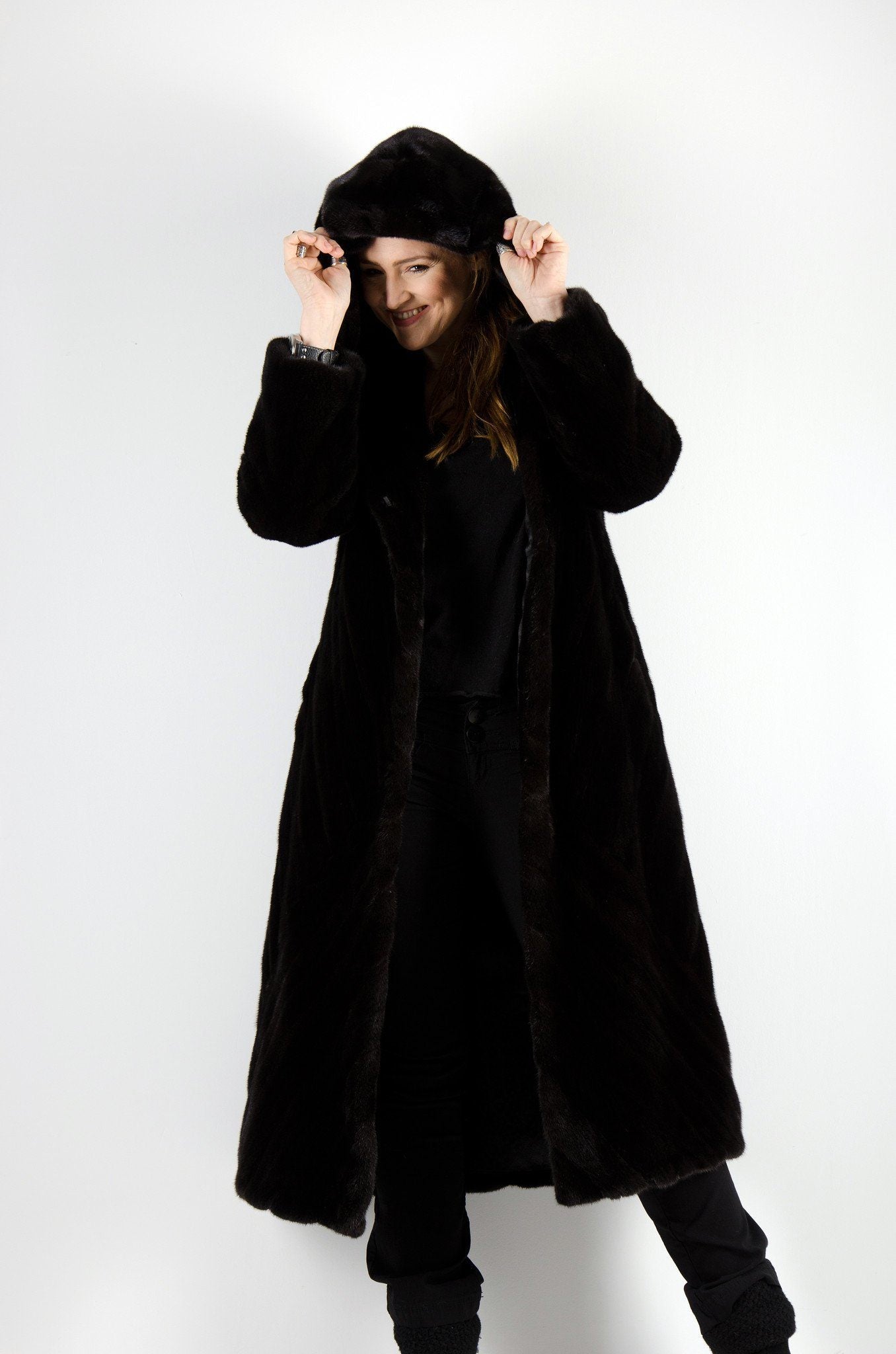 28 | Brown Hooded Mink Coat Coats Starlight Furs 