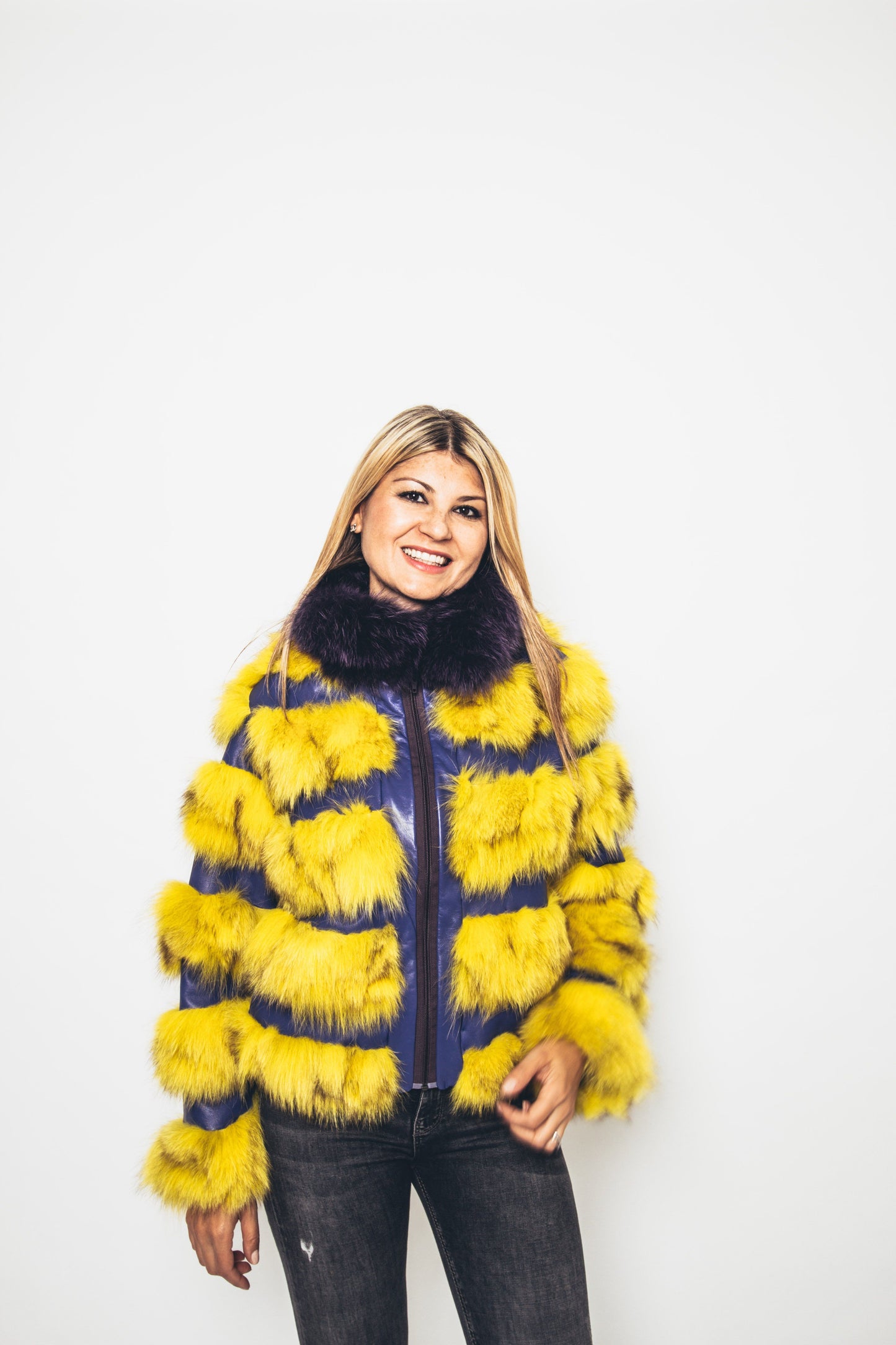 38 | Fox Fur Jacket with Fox Fur Collar Jackets Starlight Furs 