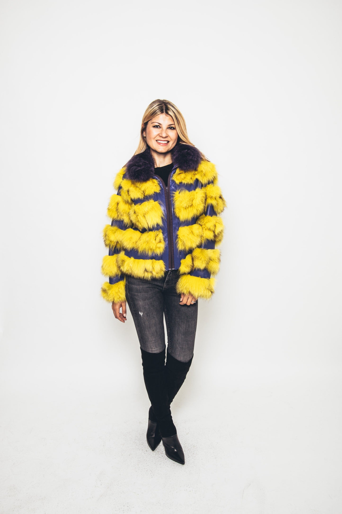38 | Fox Fur Jacket with Fox Fur Collar Jackets Starlight Furs M 