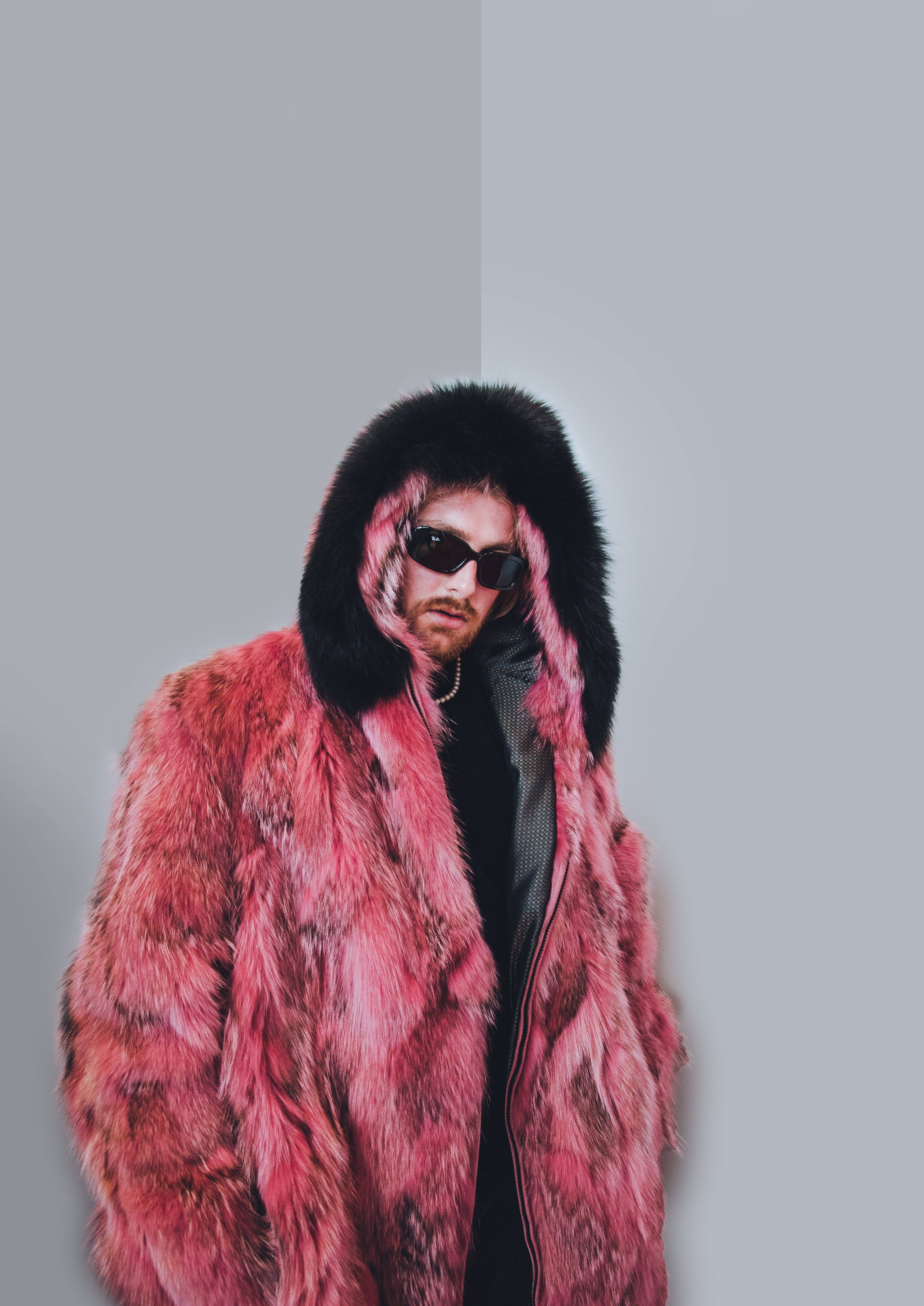 45 | Men's Coyote Jacket With Hood Trim Fox men's Starlight Furs 