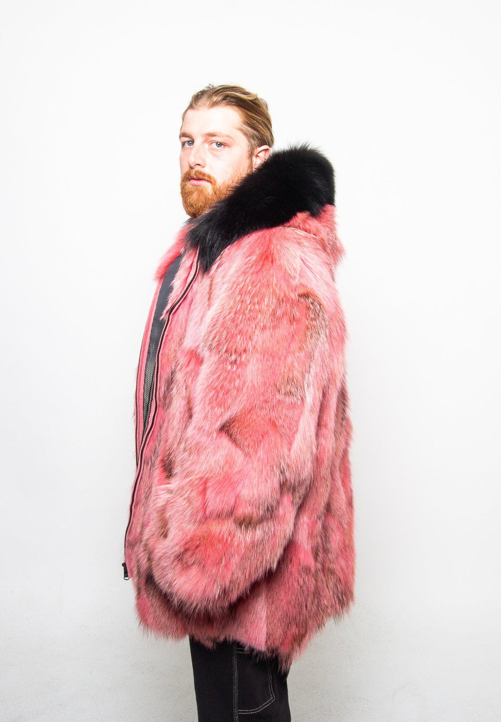 45 | Men's Coyote Jacket With Hood Trim Fox men's Starlight Furs 