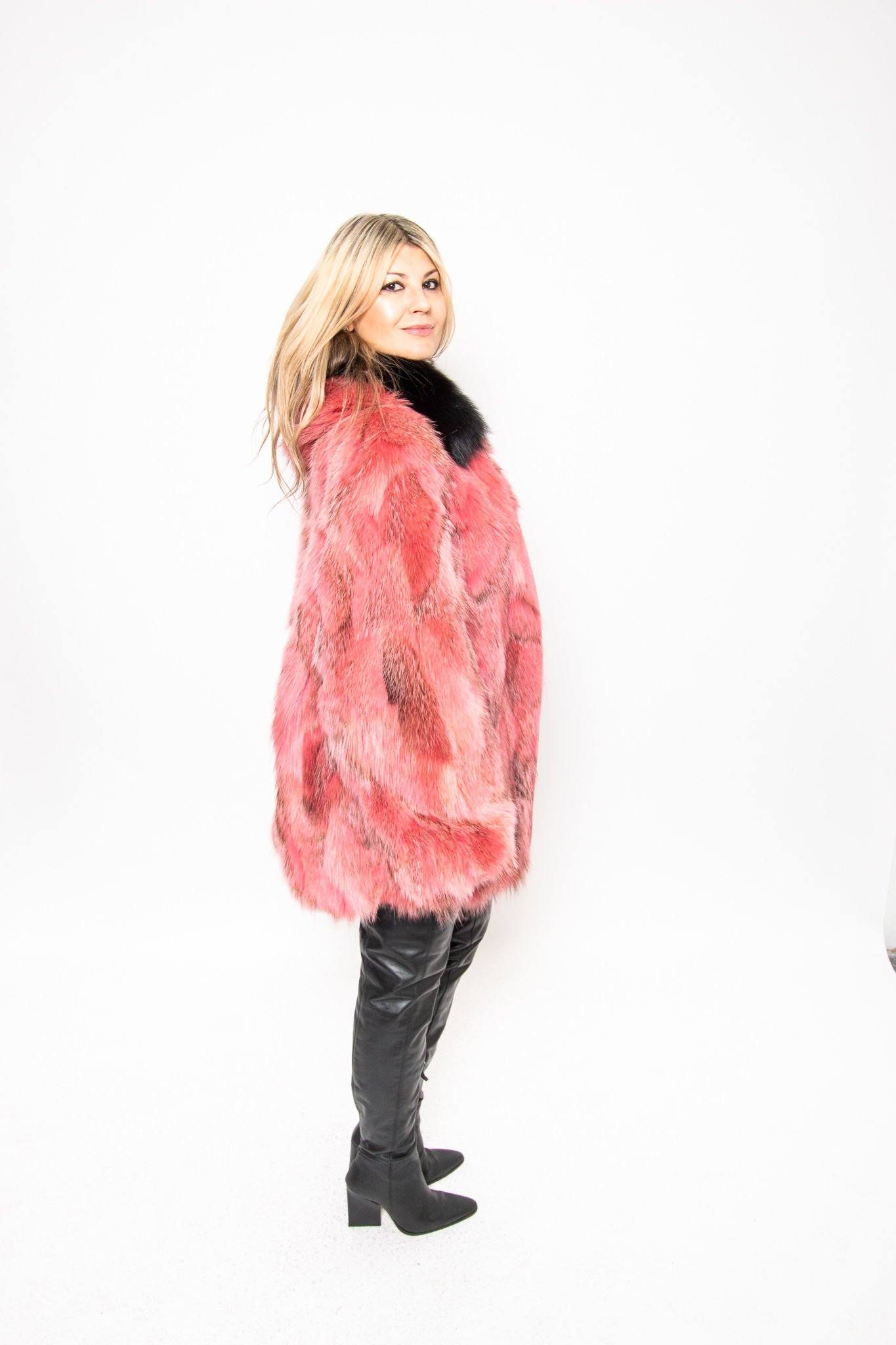 45 | Women's Coyote Jacket With Hood Trim Fox Jackets Starlight Furs 