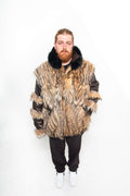 49 | Men's Jacket Coyote & Leather with Fox Collar men's Starlight Furs 