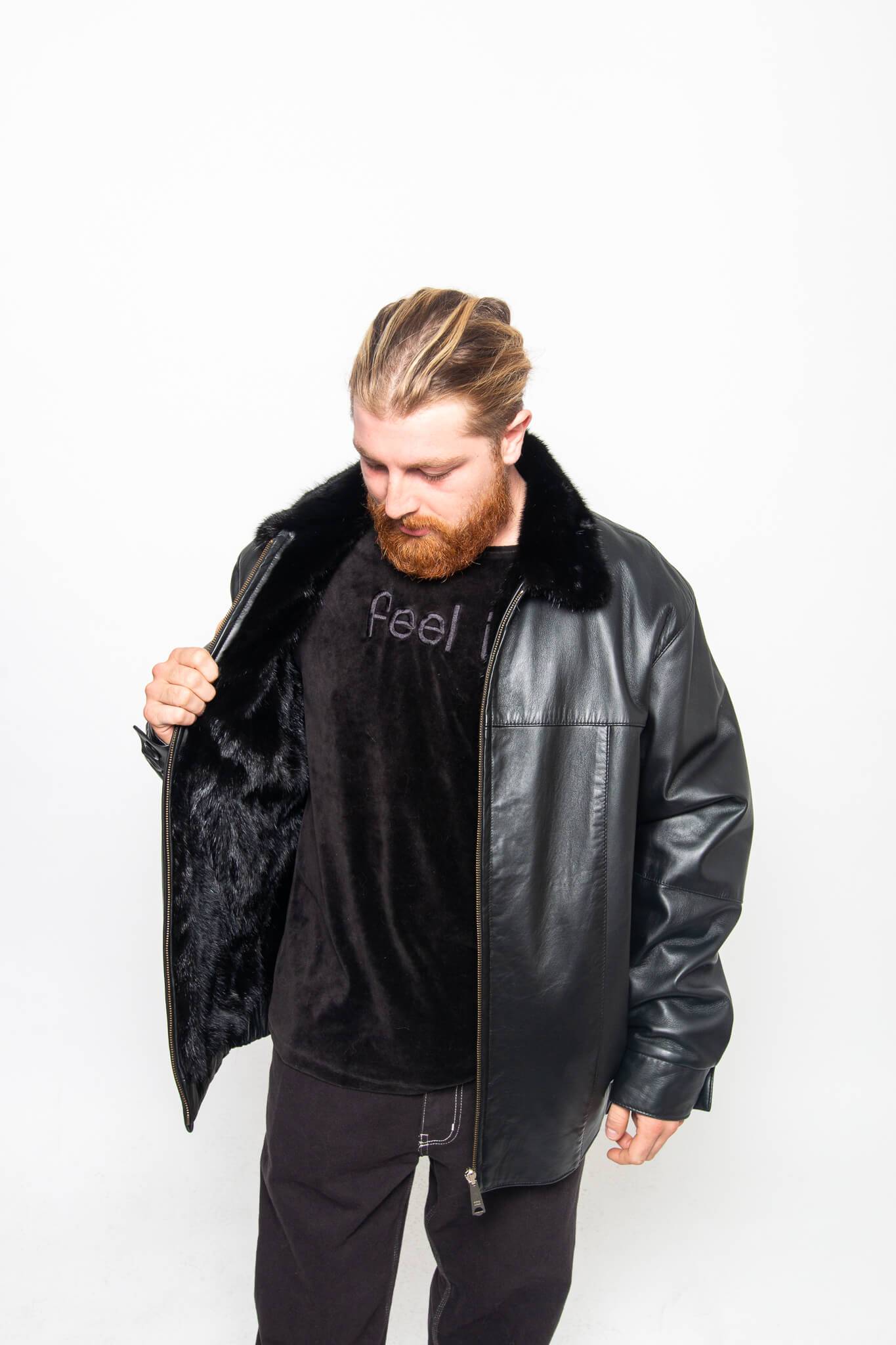 50 | Men's Reversible Mink / Leather Jacket men's Starlight Furs 