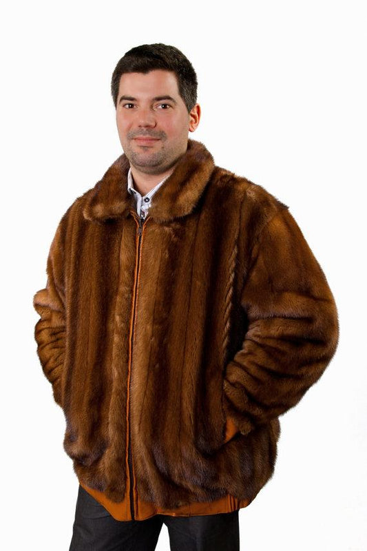 51 | Men's Reversible Mink Fur/ Leather Jacket men's Starlight Furs 