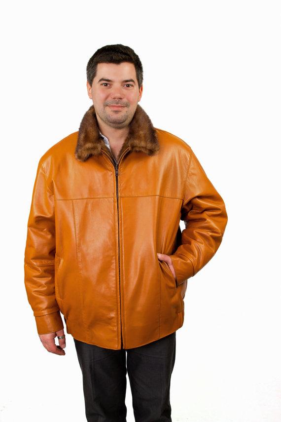 51 | Men's Reversible Mink Fur/ Leather Jacket men's Starlight Furs 