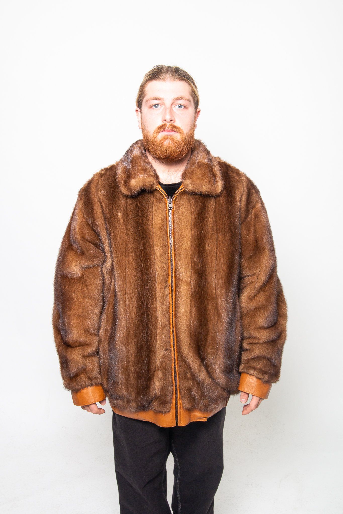 51 | Men's Reversible Mink Fur/ Leather Jacket men's Starlight Furs 
