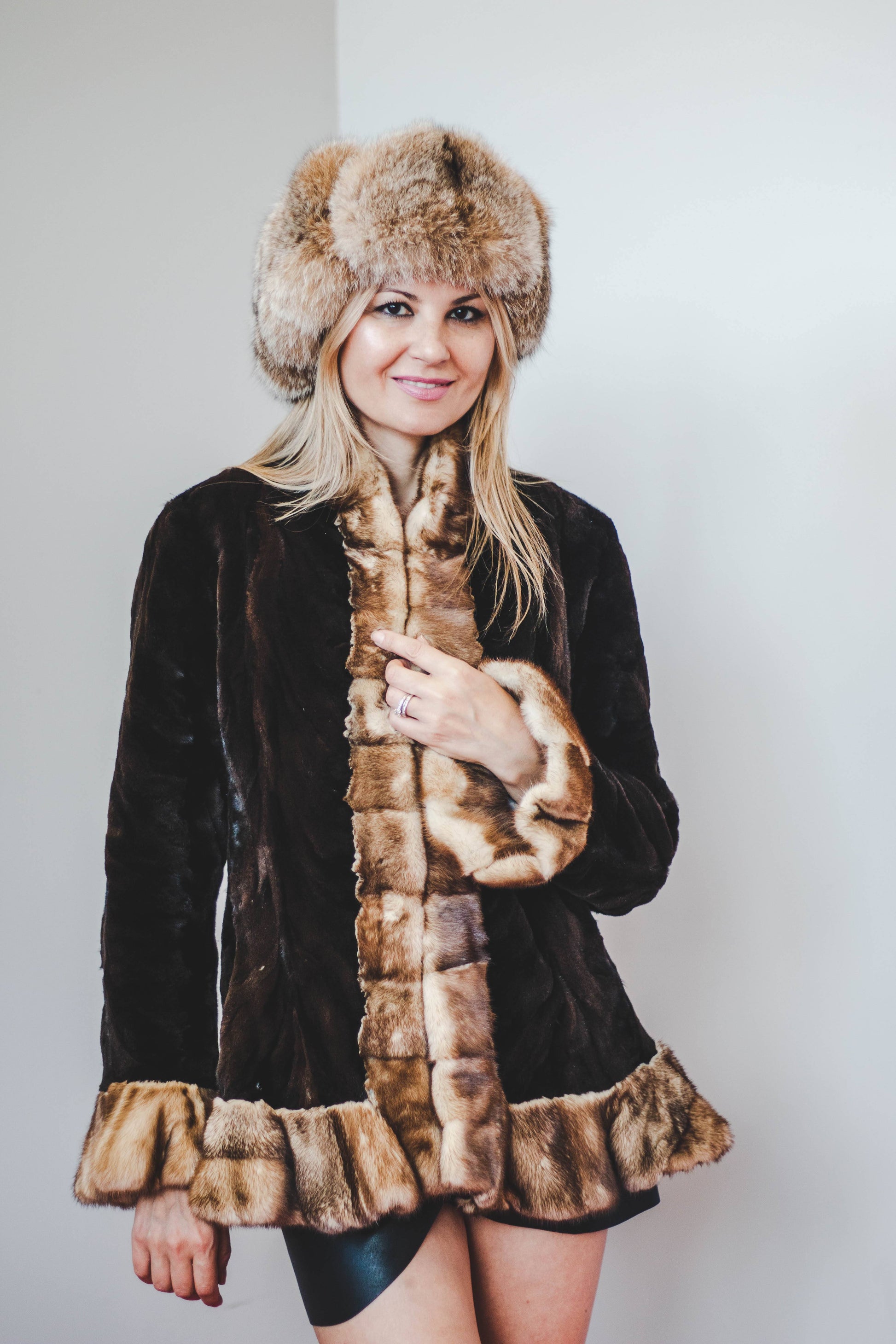 53 | Mink Jacket With Ruffled Mink Trim Jackets Starlight Furs 