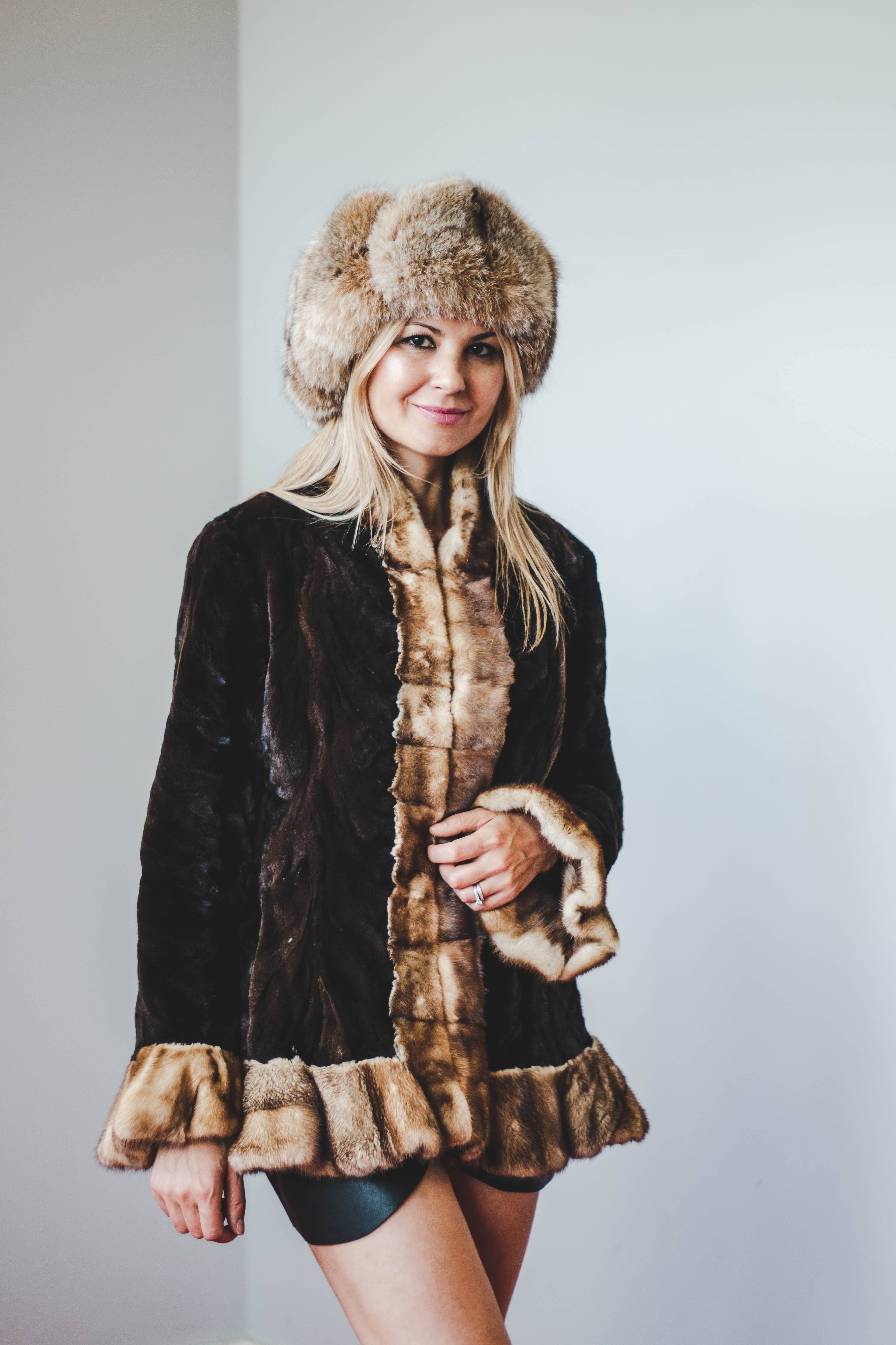 53 | Mink Jacket With Ruffled Mink Trim Jackets Starlight Furs 