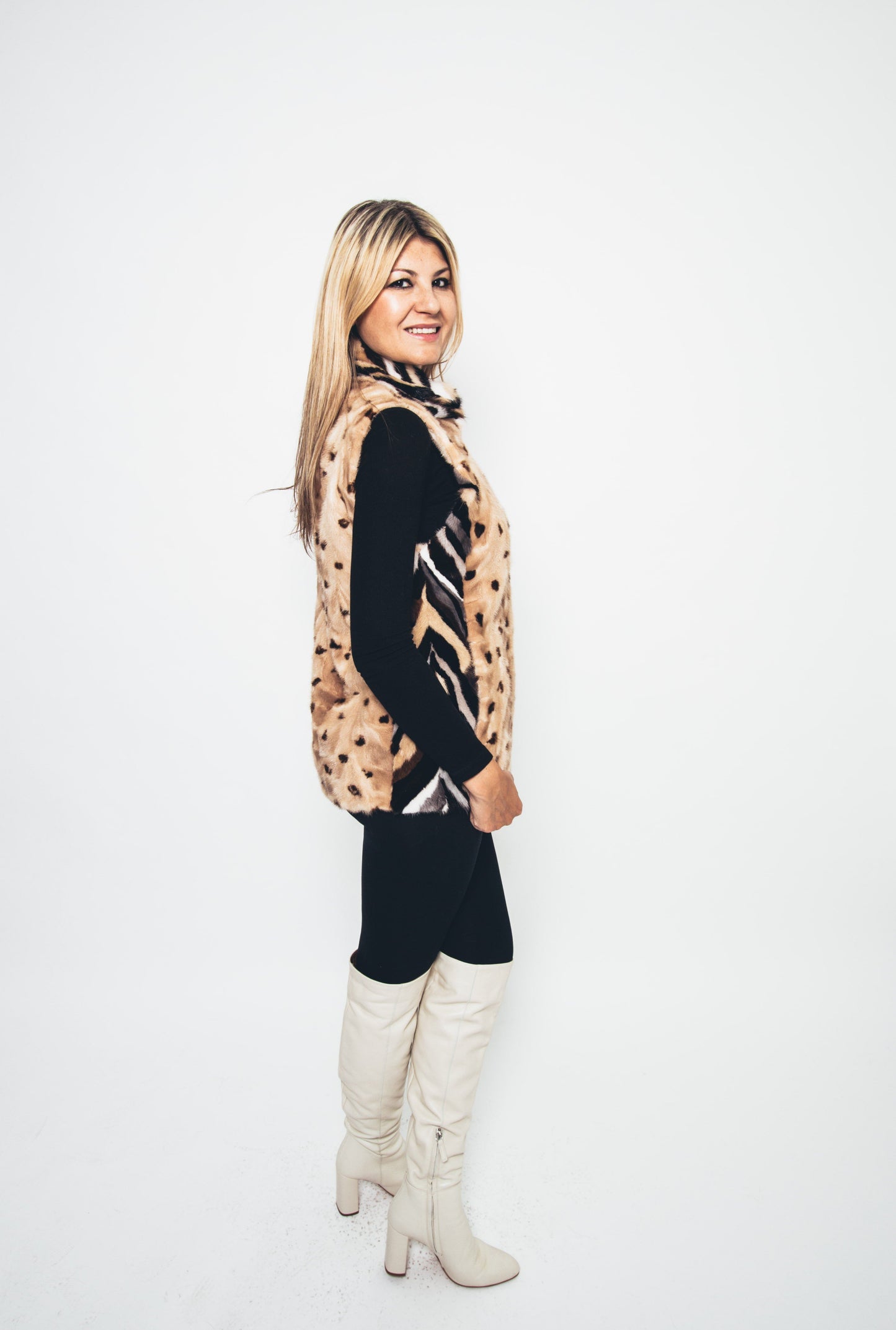 57 | Multitone Mink Vest Vests Starlight Furs 