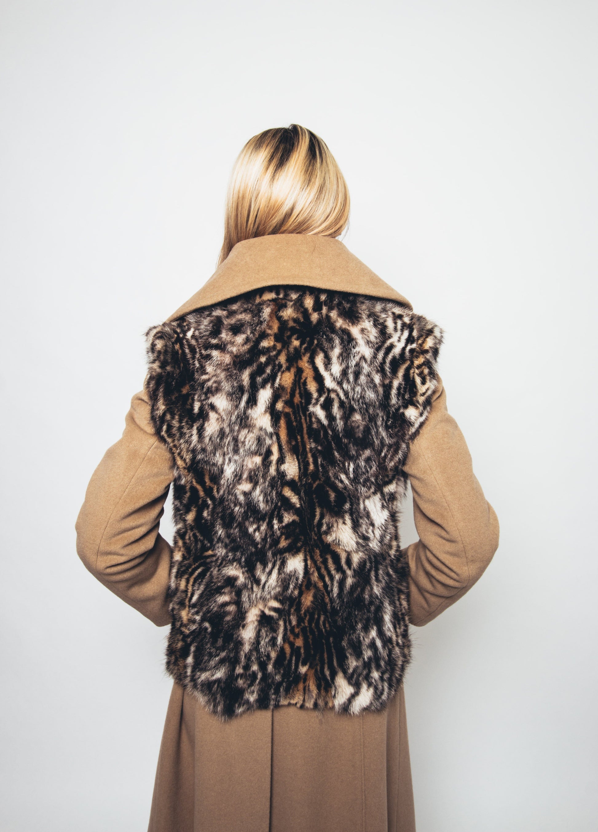 58 | Multi-Tone Patchwork Printed Coyote Vest Vests Starlight Furs 
