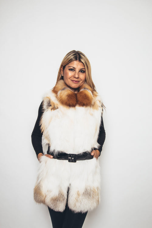 62 | Patchwork Fox Vest Vests Starlight Furs 