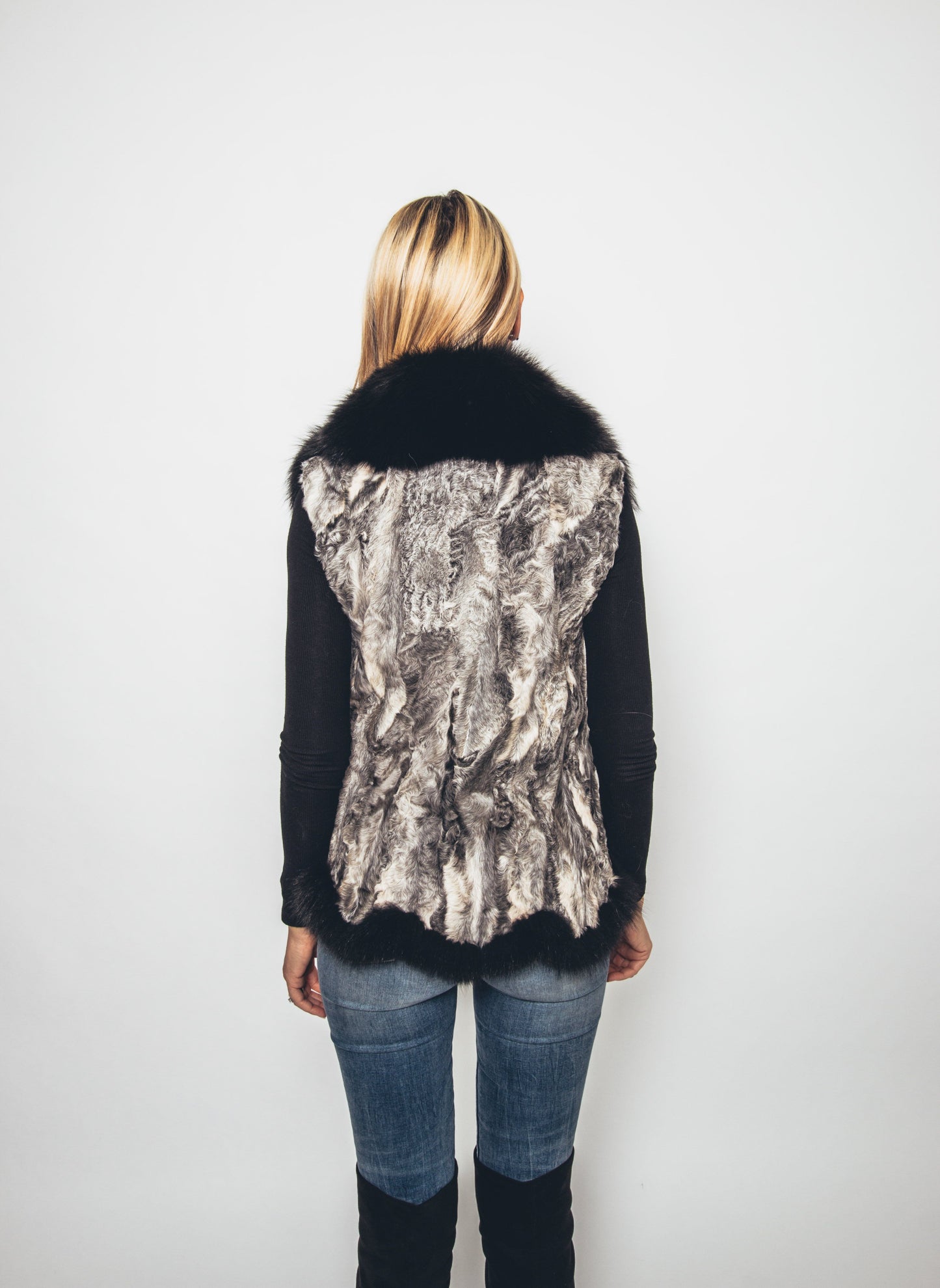 67 | Persian Lamb Vest With Fox Collar Vests Starlight Furs 
