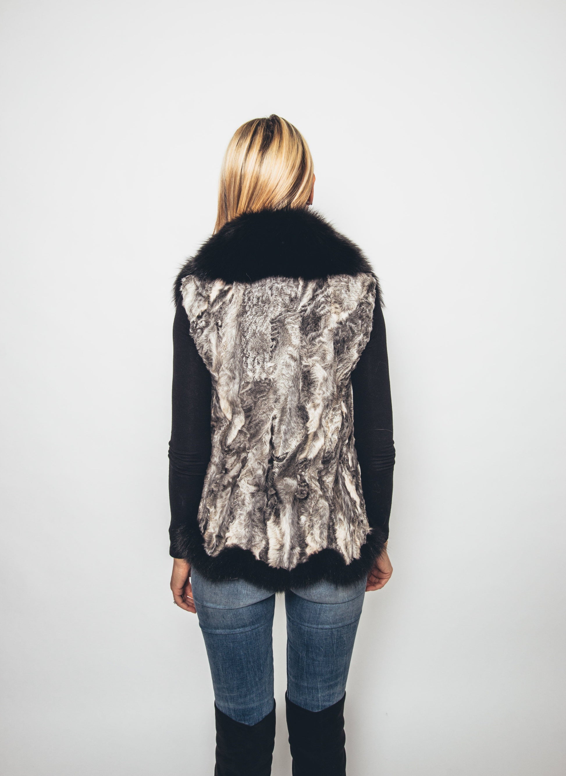 67 | Persian Lamb Vest With Fox Collar Vests Starlight Furs 