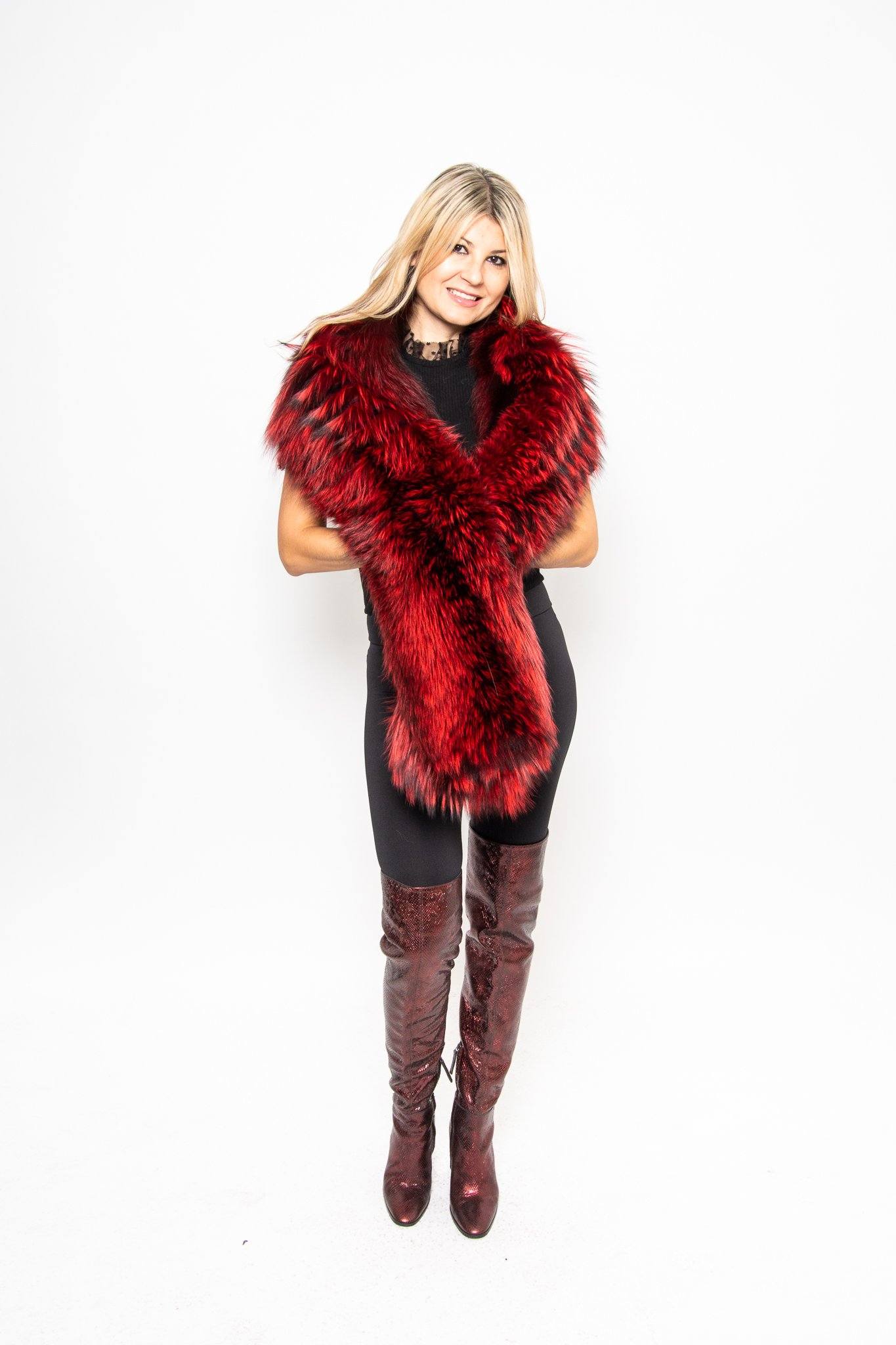 97 | Red Fox Fur Stole Wrap Accessories Starlight Furs 