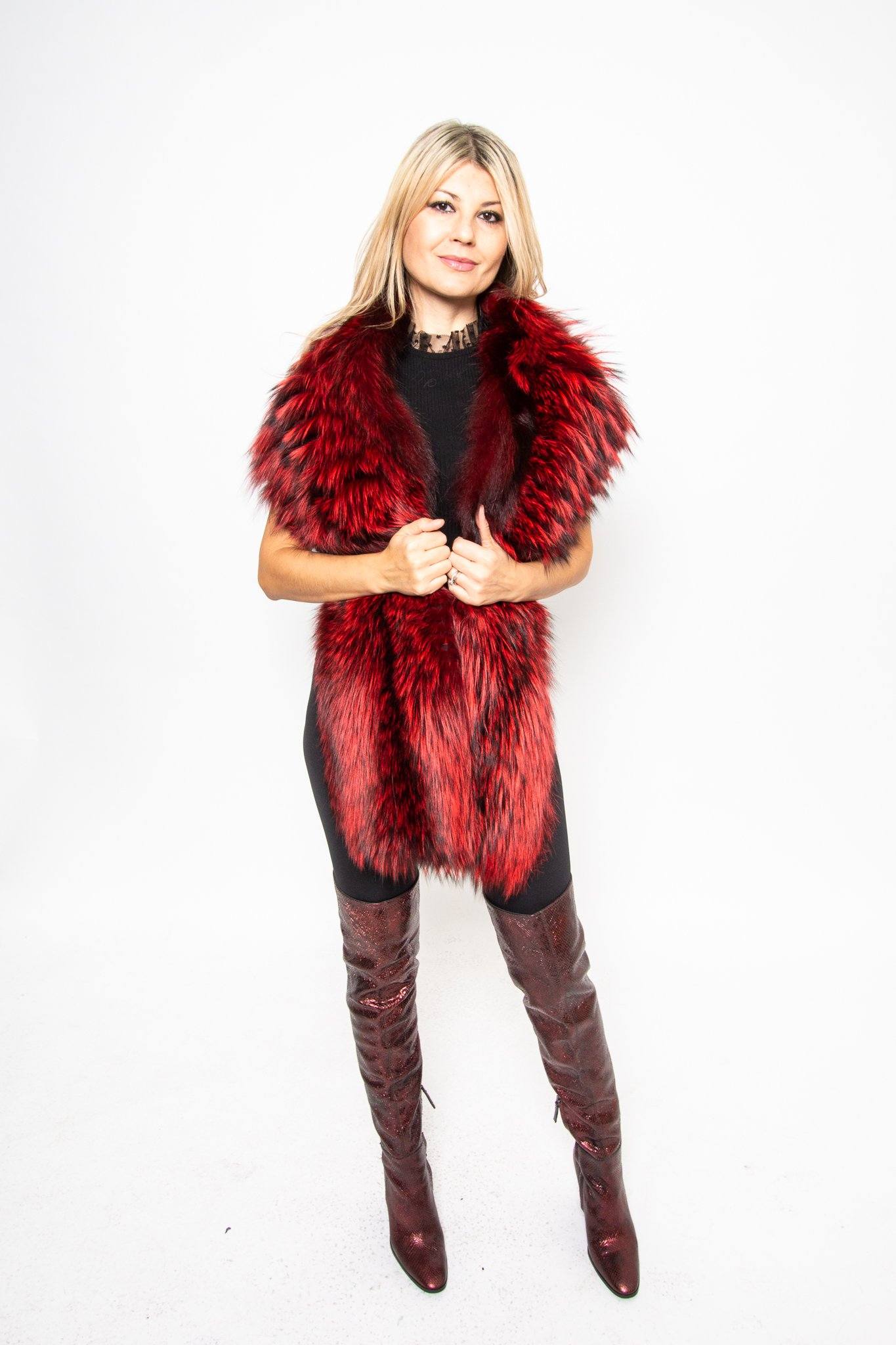 97 | Red Fox Fur Stole Wrap Accessories Starlight Furs 
