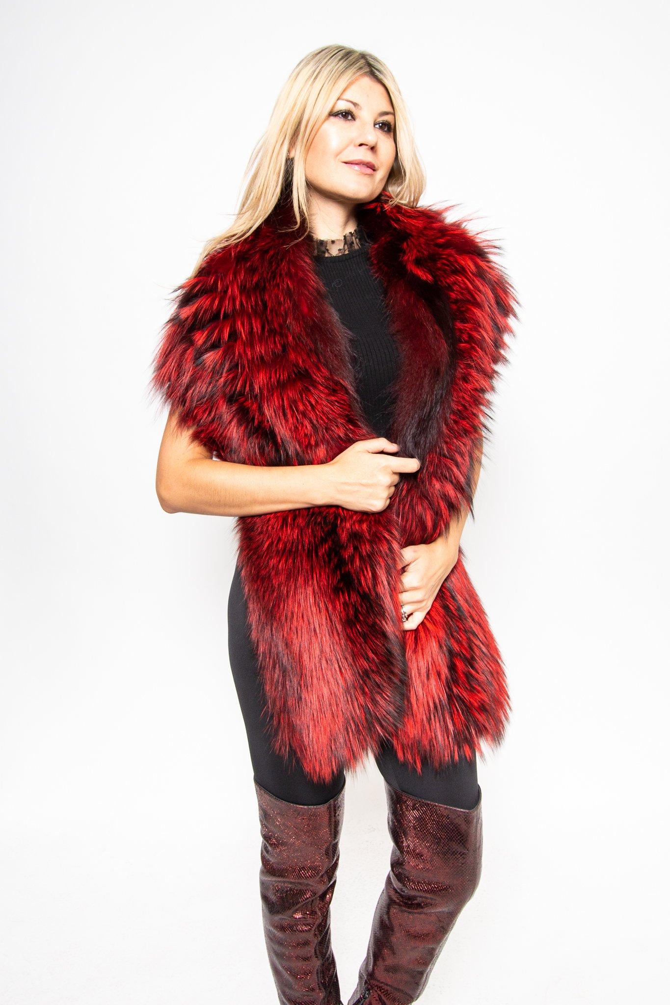 97 | Red Fox Fur Stole Wrap Accessories Starlight Furs 