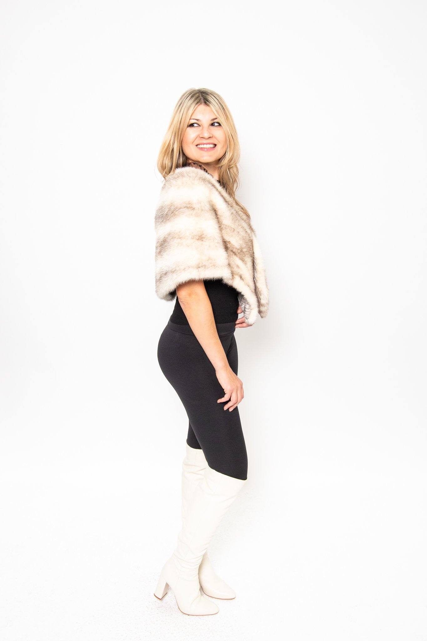98 | Cross Mink Fur Stole Wrap Accessories Starlight Furs 