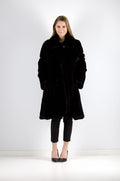 Black mink long coat, luxury fur outerwear by Starlight Furs Montreal 
