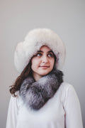 Aviator Hat Natural Blue Fox Trim Accessories Starlight Furs 