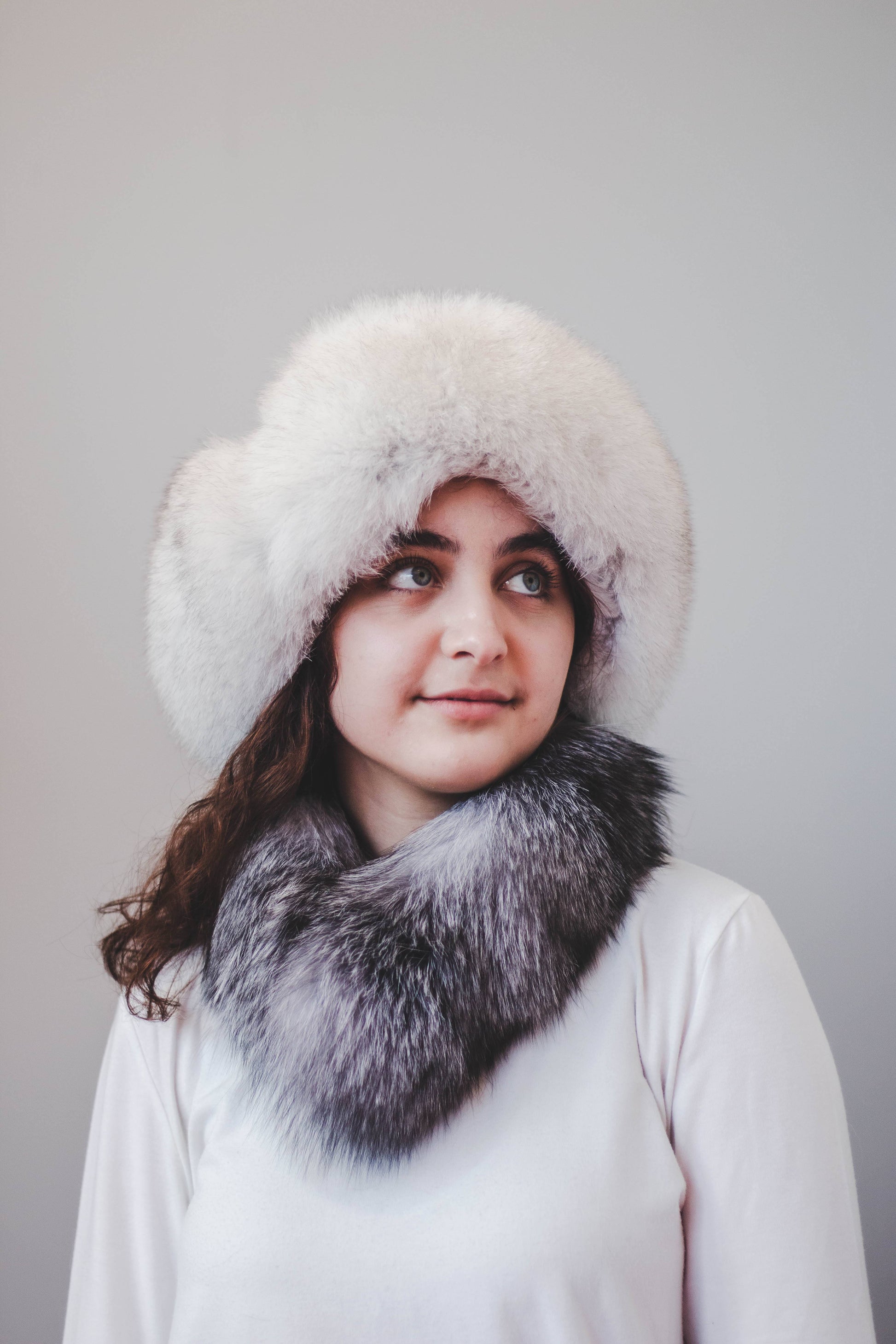 Aviator Hat Natural Blue Fox Trim Accessories Starlight Furs 