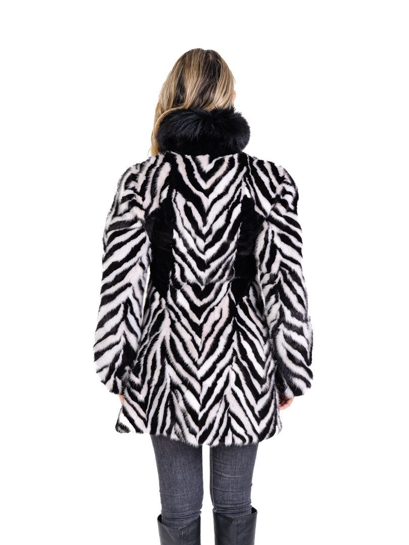Black and White Mink Fur Stroller Coats & Jackets Starlight Furs 