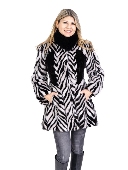 Black and White Mink Fur Stroller Coats & Jackets Starlight Furs 
