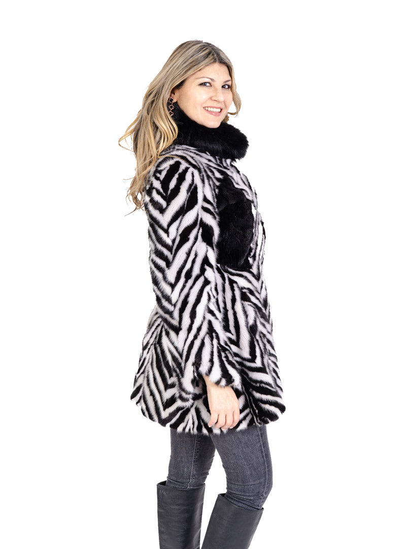 Black and White Mink Fur Stroller Coats & Jackets Starlight Furs 