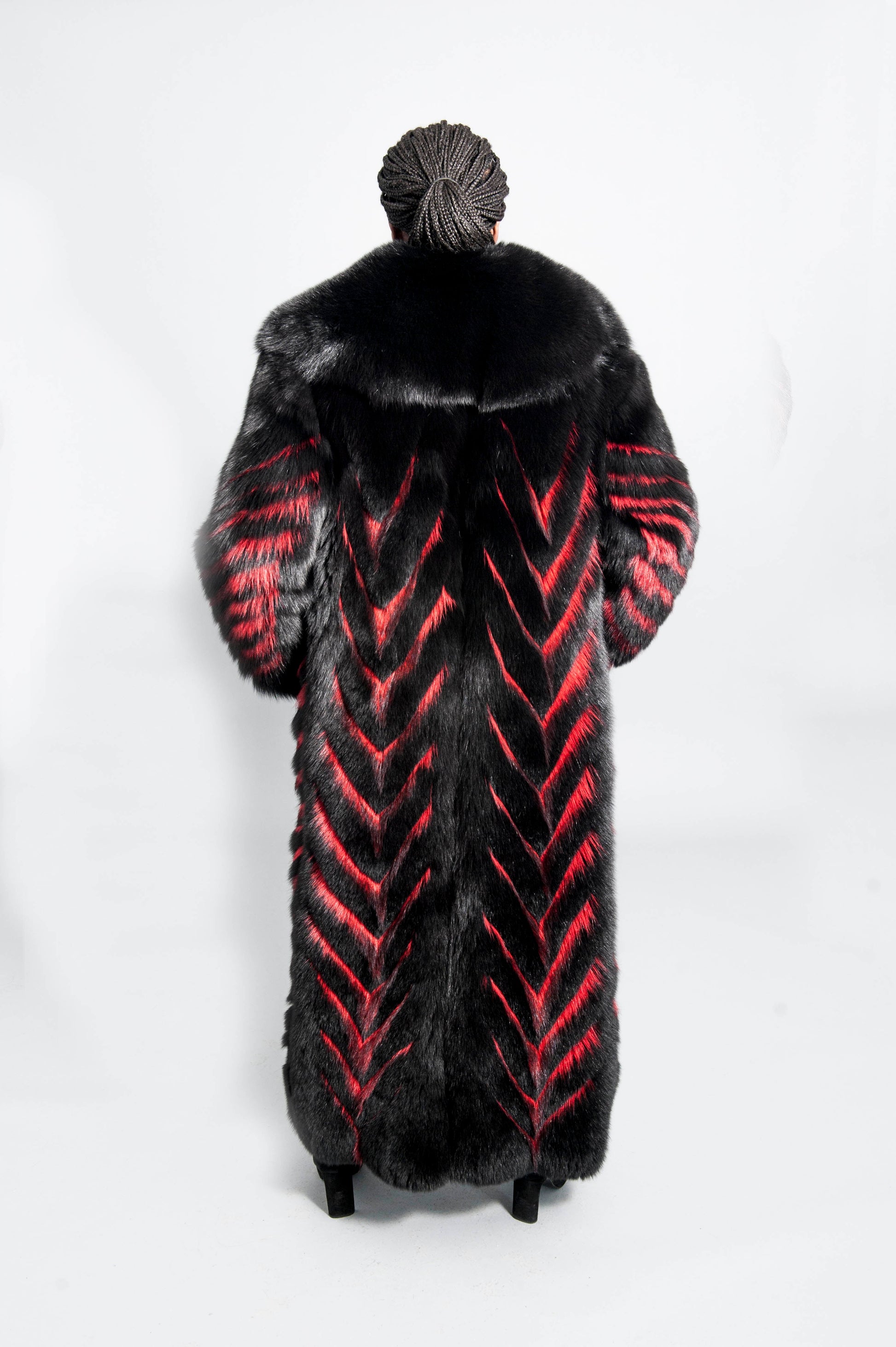 Black Fox Fur and Red Raccoon Fur Coat Coats & Jackets Starlight Furs 