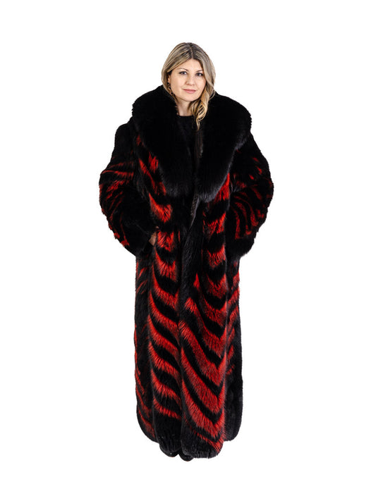 Black Fox Fur and Red Raccoon Fur Coat Coats & Jackets Starlight Furs 