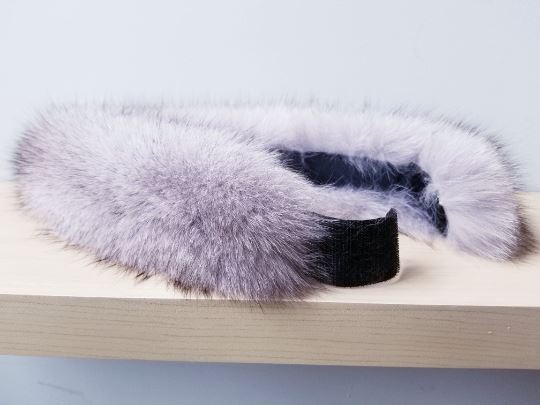 Grey Fox fur headband or neck warmer Accessories Starlight Furs 