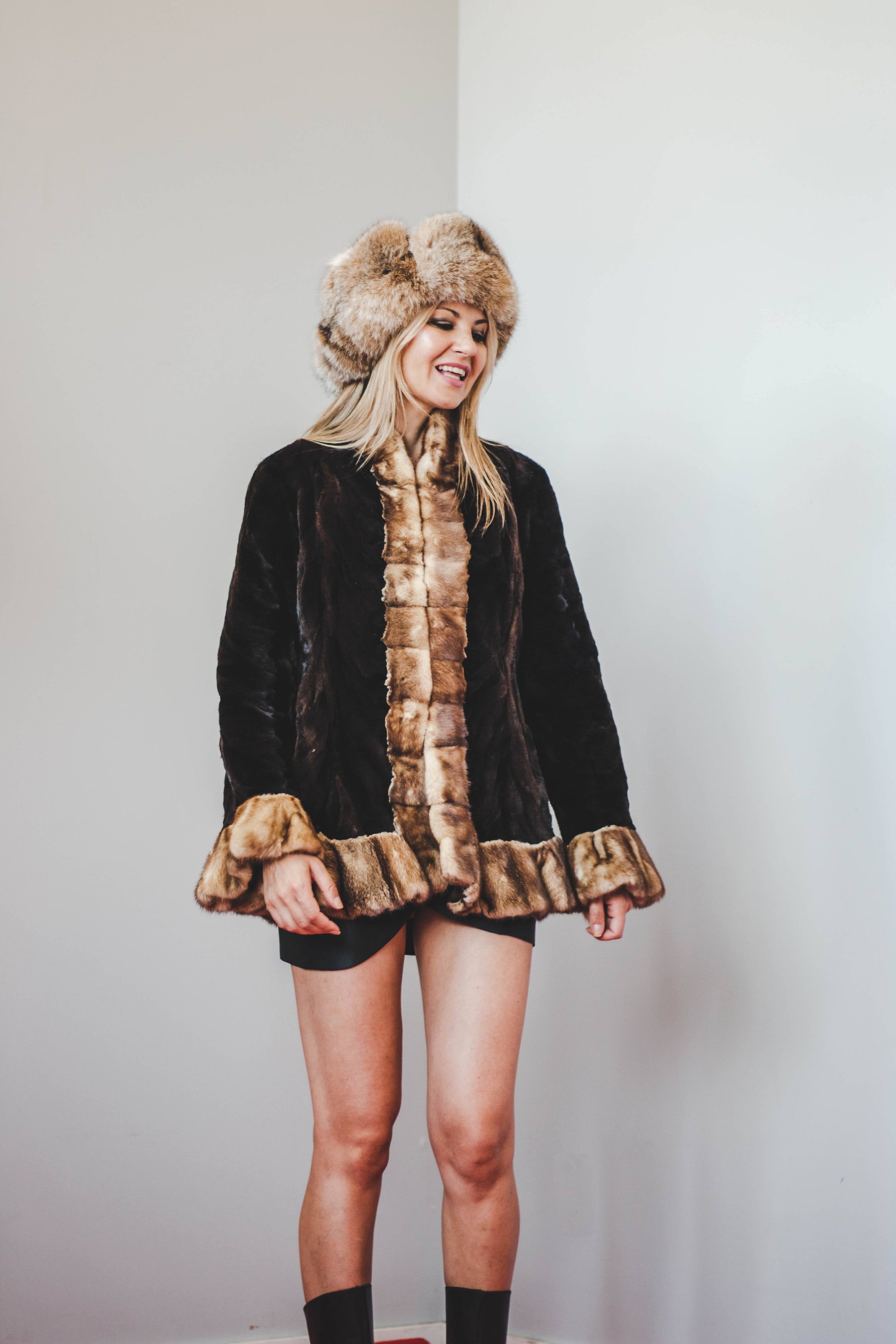 Lynx fur Aviator Hat Accessories Starlight Furs 